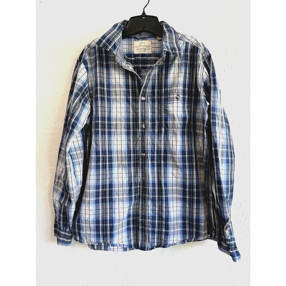 Original Weatherproof Vintage Flannel Long Sleeve Shirt Men's Size L Button up